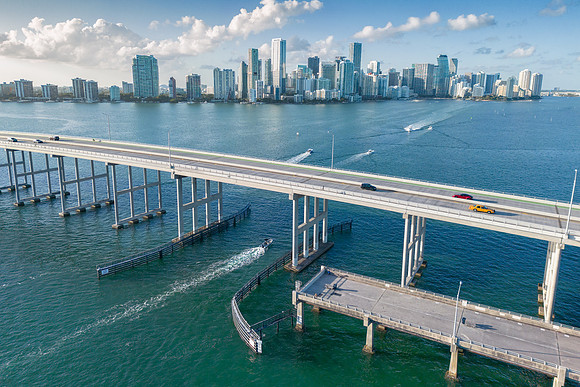 Rickenbacker Causeway and the old bridge