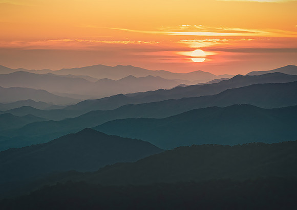 Sunset in the Smoky Mountains - View from Blue Ridge Parkway