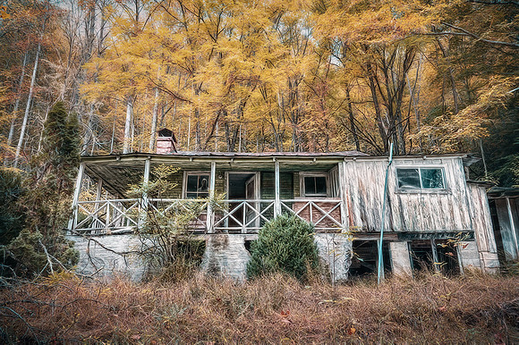 Abandoned house route 28, NC  (See ghost in window)